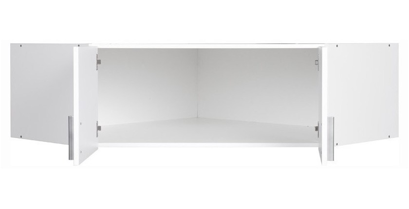 Surmeuble d'armoire d'angle deux portes collection FLEX, coloris blanc brillant