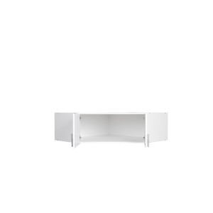 Surmeuble d'armoire d'angle deux portes collection FLEX, coloris blanc brillant