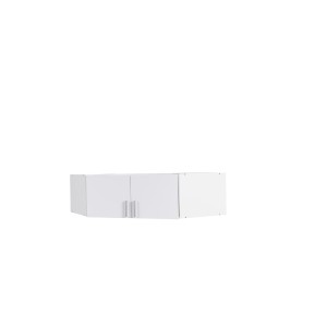 Surmeuble d'armoire d'angle deux portes collection FLEX, coloris blanc brillant