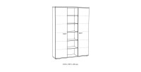 Meuble haut de rangement pour bureau 2 portes et étagères coloris chêne clair – Collection YUKON