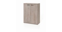Meuble de rangement pour bureau 2 portes coloris chêne brut collection YUKON