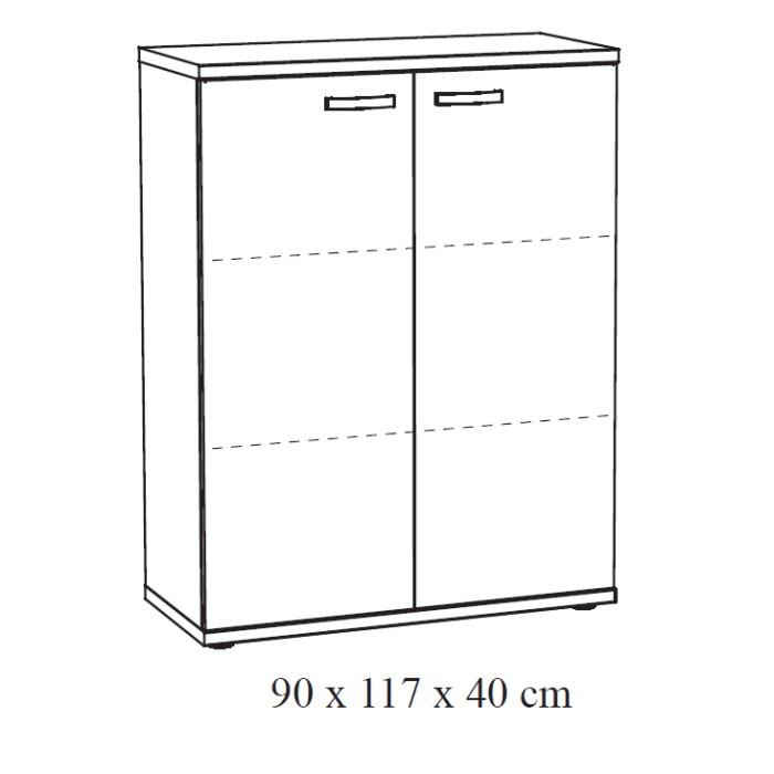 Mobile da ufficio con 2 ante colore rovere grezzo collezione YUKON