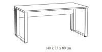Bureau professionnel 140cm coloris chêne brut et noir collection YUKON