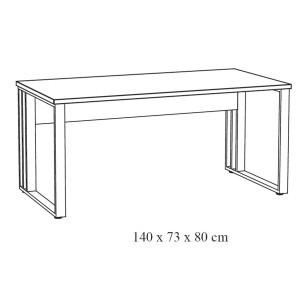 Bureau professionnel 140cm coloris chêne brut et noir collection YUKON