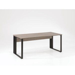 Bureau professionnel 160cm coloris chêne brut et noir collection YUKON