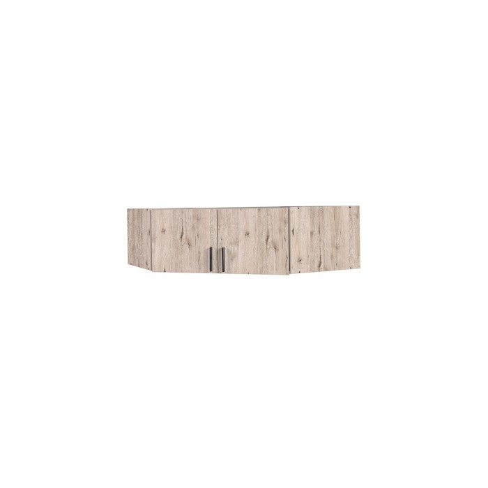 Surmeuble d'armoire d'angle deux portes collection FLEX, coloris chêne wellington et gris graphite