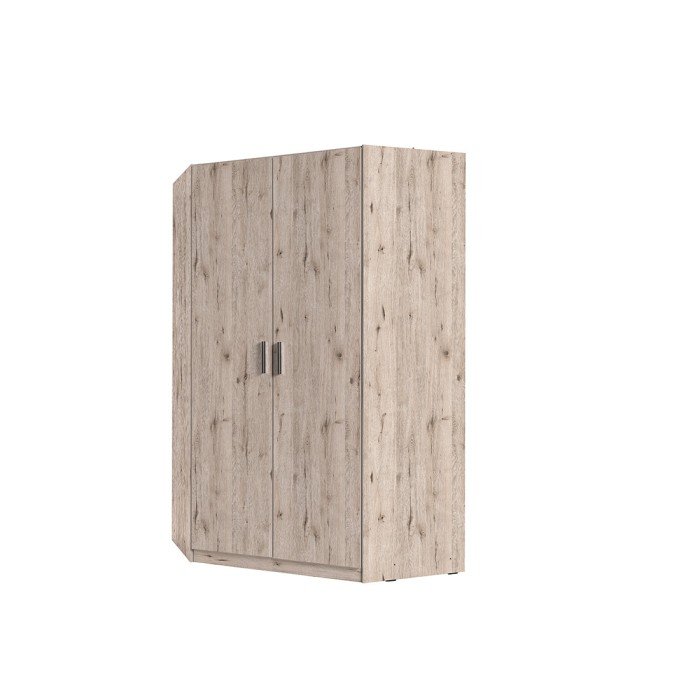 Armoire d'angle deux portes collection FLEX, coloris chêne wellington et gris graphite