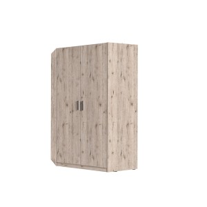 Armoire d'angle deux portes collection FLEX, coloris chêne wellington et gris graphite