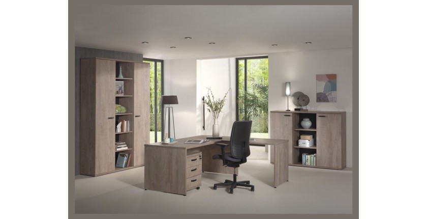 Bureau professionnel 160cm coloris chêne brut collection YUKON