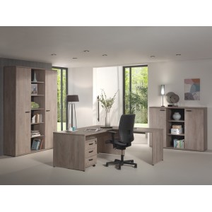 Bureau professionnel 160cm coloris chêne brut collection YUKON