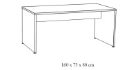Bureau professionnel 160cm coloris chêne brut collection YUKON