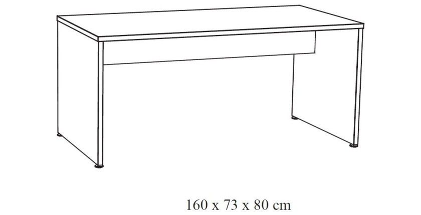 Bureau professionnel 160cm coloris chêne brut collection YUKON