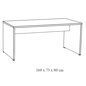 Bureau professionnel 160cm coloris chêne brut collection YUKON
