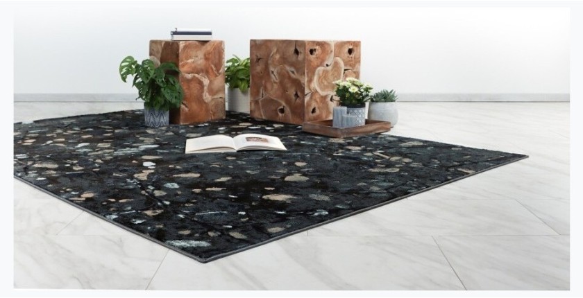 Tapis 230x160cm, design G308A coloris bleu pétrole - Confort et élégance pour votre intérieur