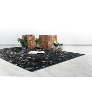 Tapis 230x160cm, design G308A coloris bleu pétrole - Confort et élégance pour votre intérieur