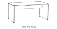 Bureau professionnel 180cm coloris chêne brut collection YUKON