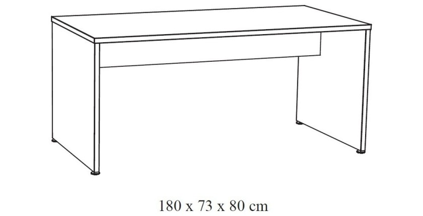 Bureau professionnel 180cm coloris chêne brut collection YUKON
