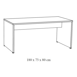 Bureau professionnel 180cm coloris chêne brut collection YUKON