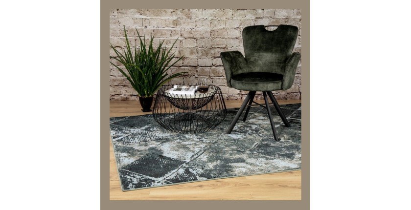 Tapis 170x120cm, design G508A coloris bleu pétrole - Confort et élégance pour votre intérieur
