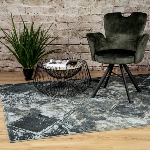 Tapis 170x120cm, design G508A coloris bleu pétrole - Confort et élégance pour votre intérieur