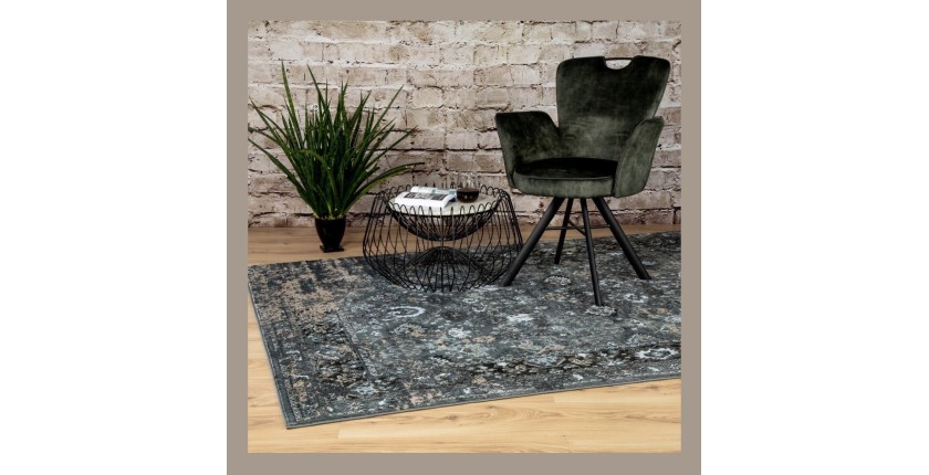 Tapis 170x120cm, design G708A coloris bleu pétrole - Confort et élégance pour votre intérieur