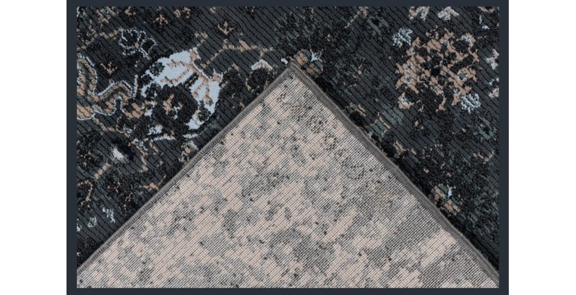 Tapis 170x120cm, design G708A coloris bleu pétrole - Confort et élégance pour votre intérieur