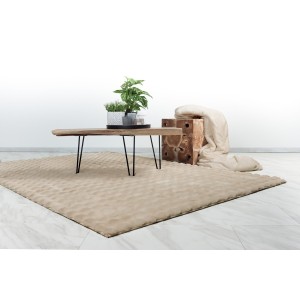Tapis 150x80cm, design H008Y coloris beige - Confort et élégance pour votre intérieur