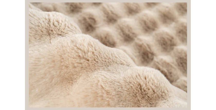 Tapis 150x80cm, design H008Y coloris beige - Confort et élégance pour votre intérieur