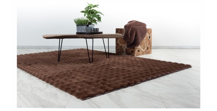 Tapis 170x120cm, design H008Y coloris taupe foncé - Confort et élégance pour votre intérieur
