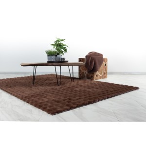 Tapis 290x200cm, design H008Y coloris taupe foncé - Confort et élégance pour votre intérieur