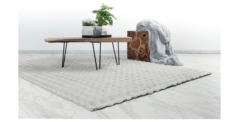 Tapis 290x200cm, design H008Y coloris argent - Confort et élégance pour votre intérieur