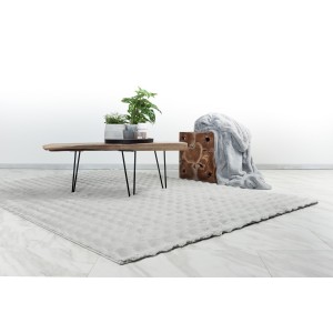 Tapis 290x200cm, design H008Y coloris argent - Confort et élégance pour votre intérieur