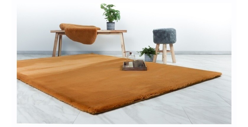Tapis 150x80cm, design H008N coloris ambré - Confort et élégance pour votre intérieur