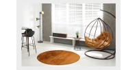Tapis 160x160cm, design H008N coloris ambré - Confort et élégance pour votre intérieur