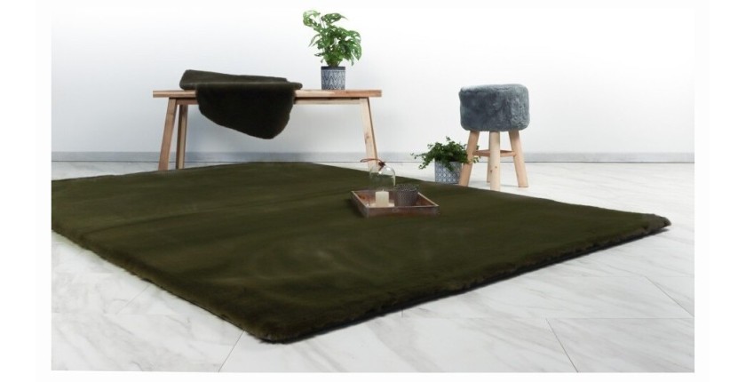 Tapis 150x80cm, design H008N coloris vert basilic - Confort et élégance pour votre intérieur