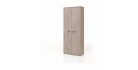Armoire de Bureau robuste - Meuble 2 Portes et étagères coloris Chêne brut. Collection YUKON