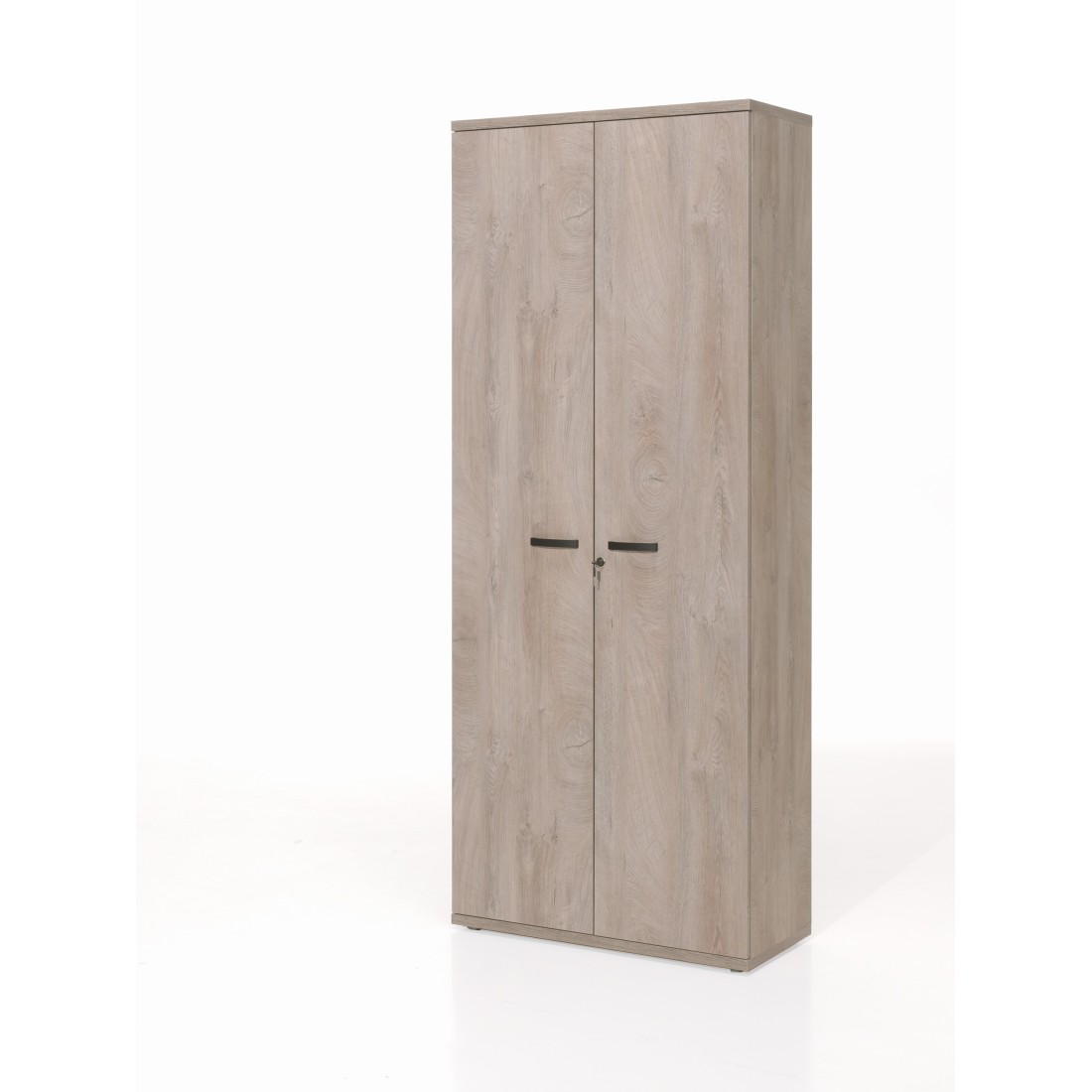 Armoire de Bureau robuste - Meuble 2 Portes et étagères coloris Chêne brut. Collection YUKON