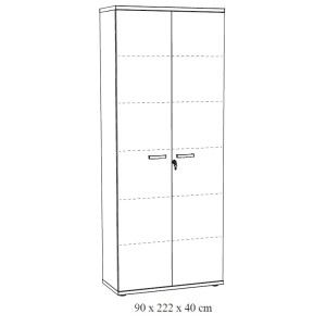 Armoire de Bureau robuste - Meuble 2 Portes et étagères coloris Chêne brut. Collection YUKON