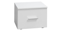 Ensemble lit PANAREA 180x200 avec LED, sommier et chevets – Blanc brillant – Lit design moderne