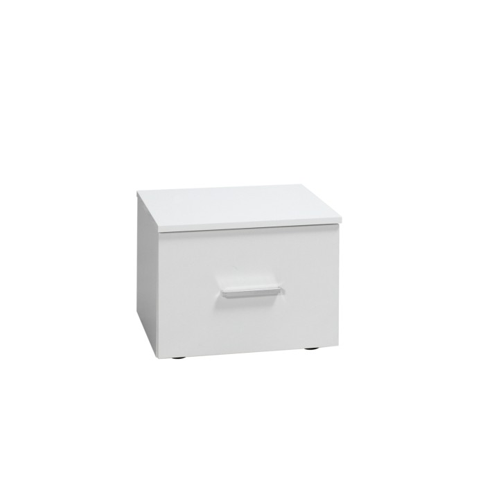 Ensemble lit PANAREA 180x200 avec LED, sommier et chevets – Blanc brillant – Lit design moderne