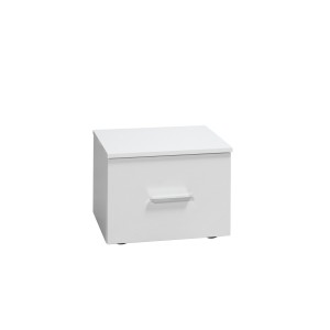 Ensemble lit PANAREA 180x200 avec LED, sommier et chevets – Blanc brillant – Lit design moderne