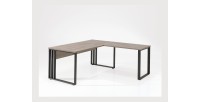 Ensemble de 5 meubles de bureau professionnel coloris chêne brut collection YUKON. Pieds métalliques