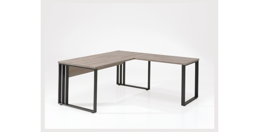 Ensemble de 5 meubles de bureau professionnel coloris chêne brut collection YUKON. Pieds métalliques