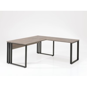 Ensemble de 5 meubles de bureau professionnel coloris chêne brut collection YUKON. Pieds métalliques