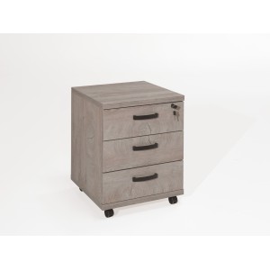Ensemble de 5 meubles de bureau professionnel coloris chêne brut collection YUKON. Pieds métalliques