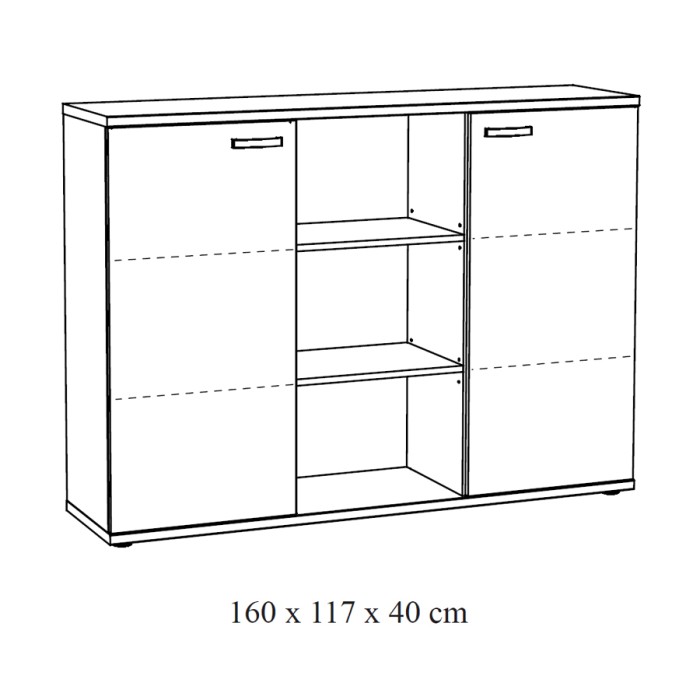Set di 5 mobili per ufficio professionale color rovere grezzo collezione YUKON. Piedi metallici