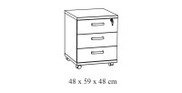 Ensemble de 5 meubles de bureau professionnel coloris chêne brut collection YUKON. Pieds métalliques
