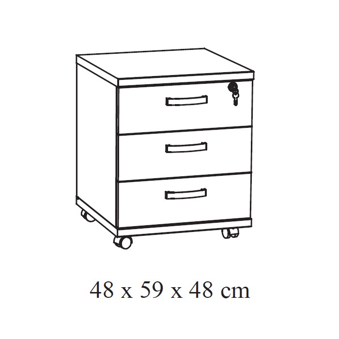 Set aus 5 Büromöbeln in rauer Eichenoptik, Kollektion YUKON.