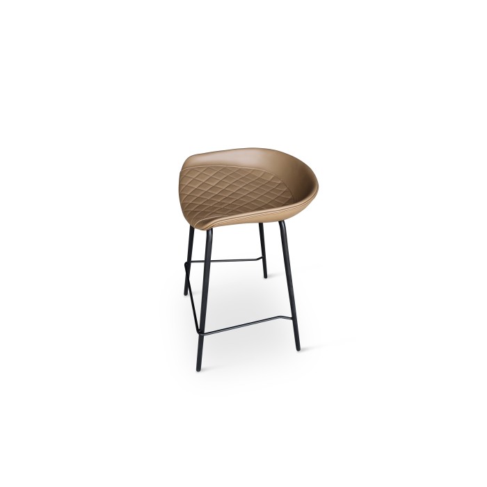 Chaise de bar 'NURBY' Brun x4, dimensions : H74 x L43 x P43 cm