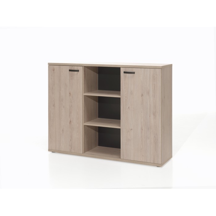 Ensemble de 7 meubles de bureau professionnel coloris chêne clair collection YUKON.